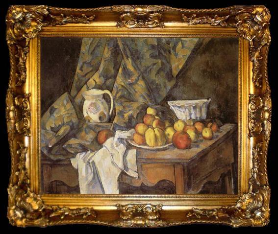 framed  Paul Cezanne Still Life with Apples and Peaches, ta009-2